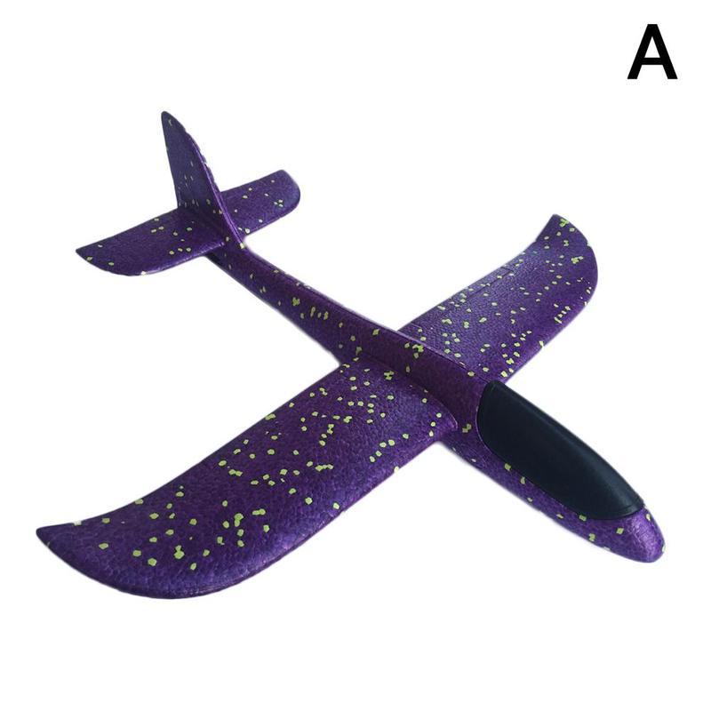 48cm Whole Glowing Foam Glider RC Airplane Hand Throw Airplane Outdoor Launch Glider Flexible Avion Kid Gift Free Fly Aeromodelo