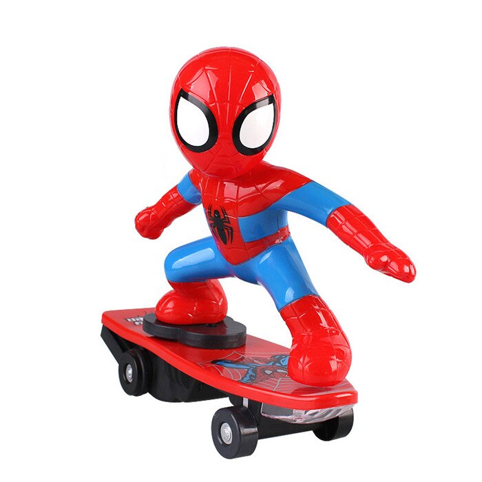 Never Fall Down RC Skateboard Spiderman Light Sound Toys Flash RC Toy for Kids RC Skateboard