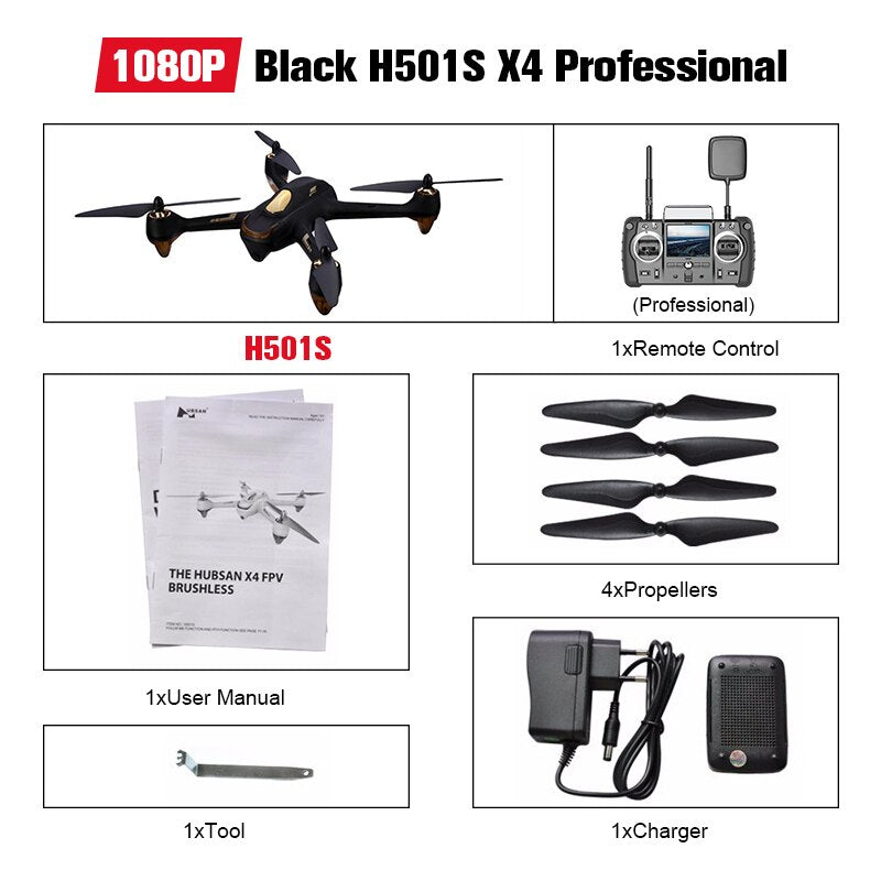 Original Hubsan H501S H501SS X4 Pro 5.8G FPV Brushless W/1080P HD Camera GPS RTF Follow Me Mode Quadcopter Helicopter RC Drone