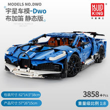 MOC Techinic Blue Race Car Model Kit Boy Assembling Building Blocks Bricks Toys Compatible With Legoing 42083 Bugatti car Chiron