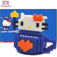 MUMUELI Mini Cute Cat Assembly DIY Anime Figure 3D Building Model Kit Blocks Crafts for Girl Children Kids Resin Toys DTSET-1