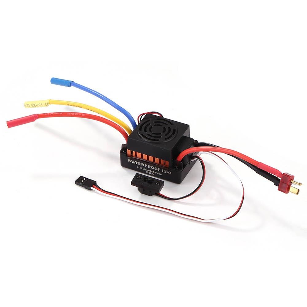 OCDAY Waterproof 60A RC Brushless ESC BEC Car Parts Electric Speed Controller with 5.5V 3A BEC for 1/10 RC Car Truck