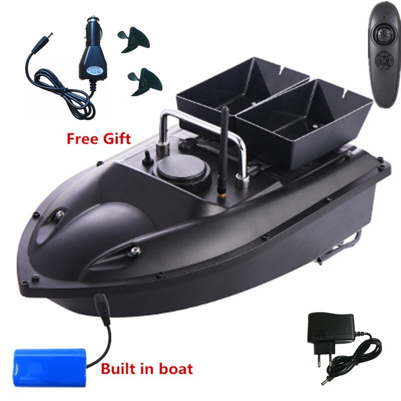 Double hopper 500M Distance Double LED Night Light RC Fishing Bait Boat Fixed speed Cruise Automatic Feed Fishing Bait Boat Toy