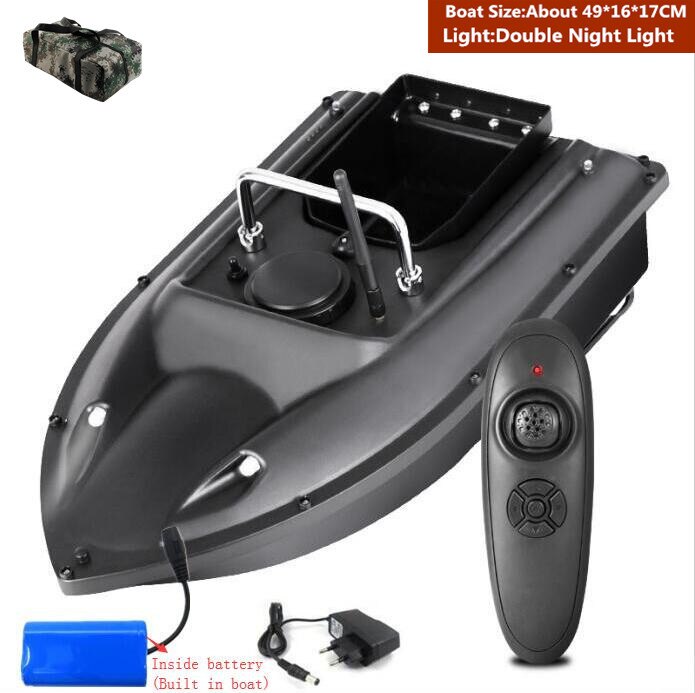 Free Bag Fixed Speed Cruise Function Remote Control RC Fishing Bait Boat 2 Motors 500M RC Nest boat finder With Dual Night Light
