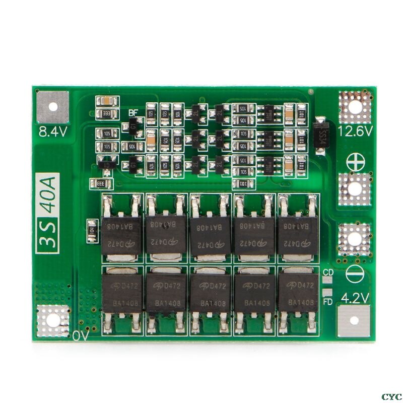 1pcs 3S 11.1V 12.6V 40A w/Balance 18650 Li-ion Lithium Battery BMS Protection Board Enhanced/Balanced Version