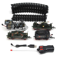 Electric Rechargeable Steam Smoke Train Model Truck Car Track Toy Remote Suit