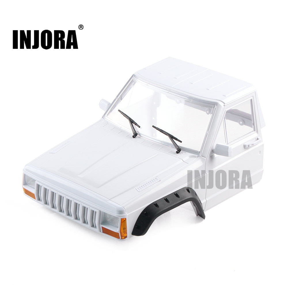 INJORA RC Car Cherokee Body Cab & Back-Half Cage for 1/10 RC Crawler Traxxas TRX4 Axial SCX10 90046 Redcat GEN 8 Scout II