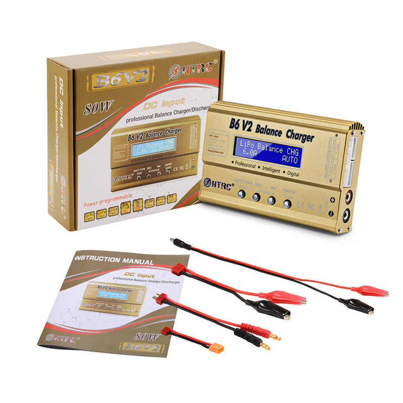 HTRC Imax B6 V2 80W 6A RC Balance Charger For LiIon/LiFe/NiCd/NiMH/High Power Battery LiHV 15V 6A AC Adapter IMAX Charger