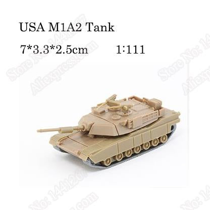 4D Tank Model Assemble WWII Tank Germay Tiger USA M1A2 Su-100 Ger-NO4 Tanks Military Buiding Kits 1:100 Plastic Blocks Model Toy