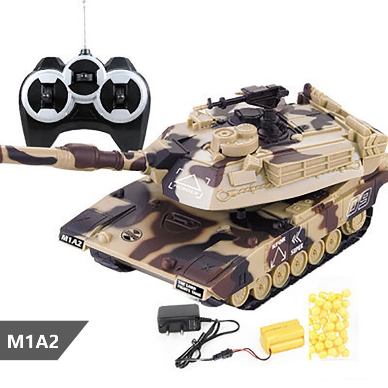 M1A2 Wireless Remote Control Tank Can Launch Bullets to Battle Charged Tracked Off-road Vehicle Boys and Children's Toys Gif