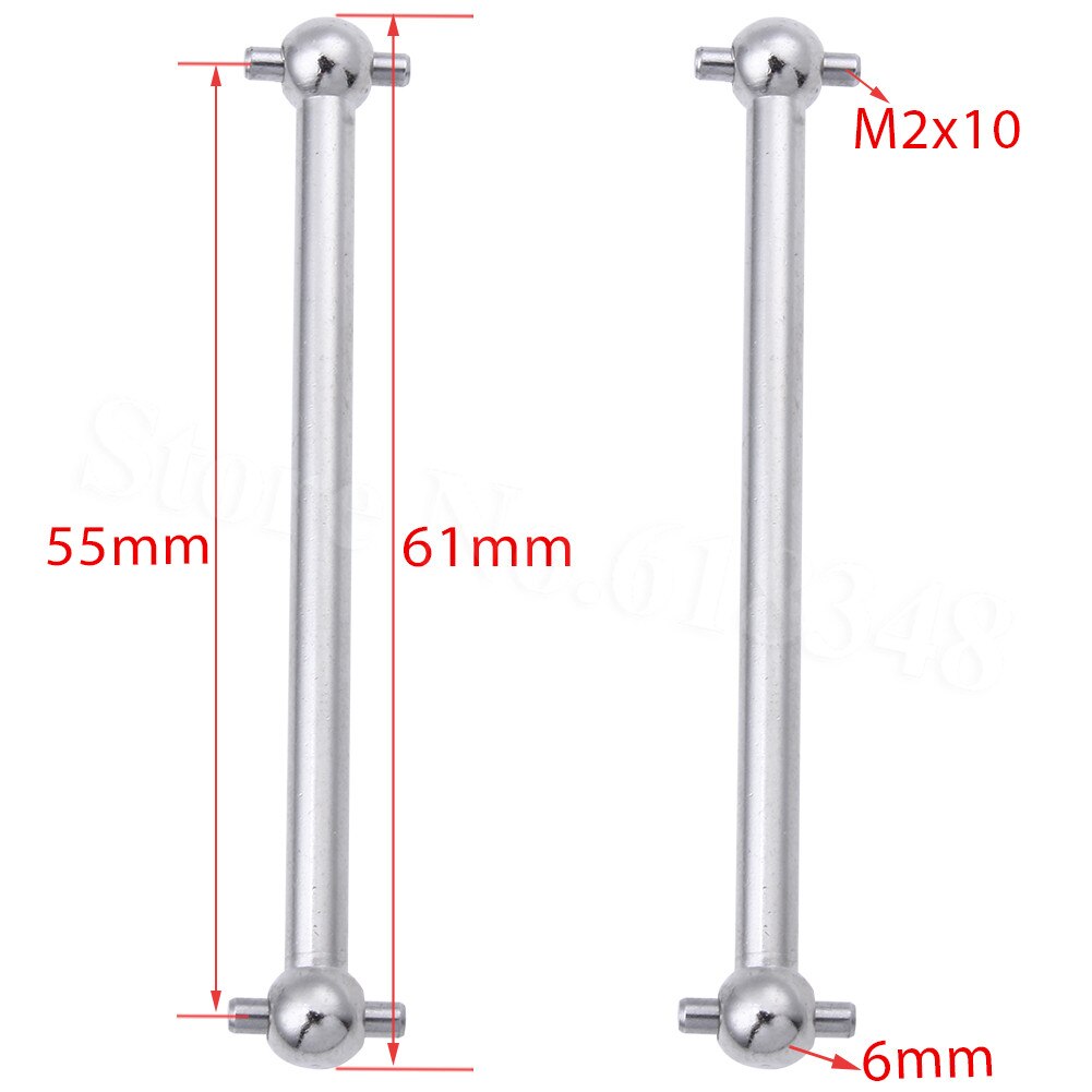 2pcs Steel Metal RC Car Drive Shaft Dogbone 61mm 63mm 70mm 77mm 84mm 86mm 89.5mm 101mm