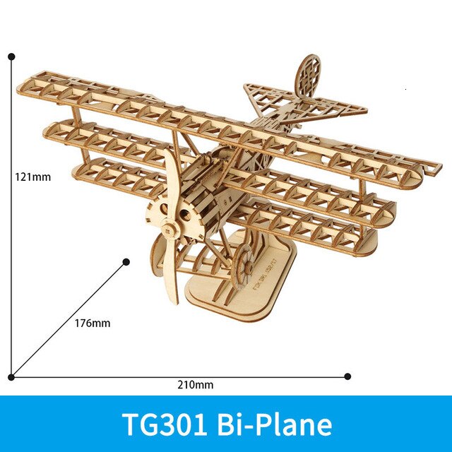 Creative 3D Wooden Jigsaw Building Block Assembly Model Toy For Children Adult Handmade Airplane Pencil Box Craft Kit Decoration