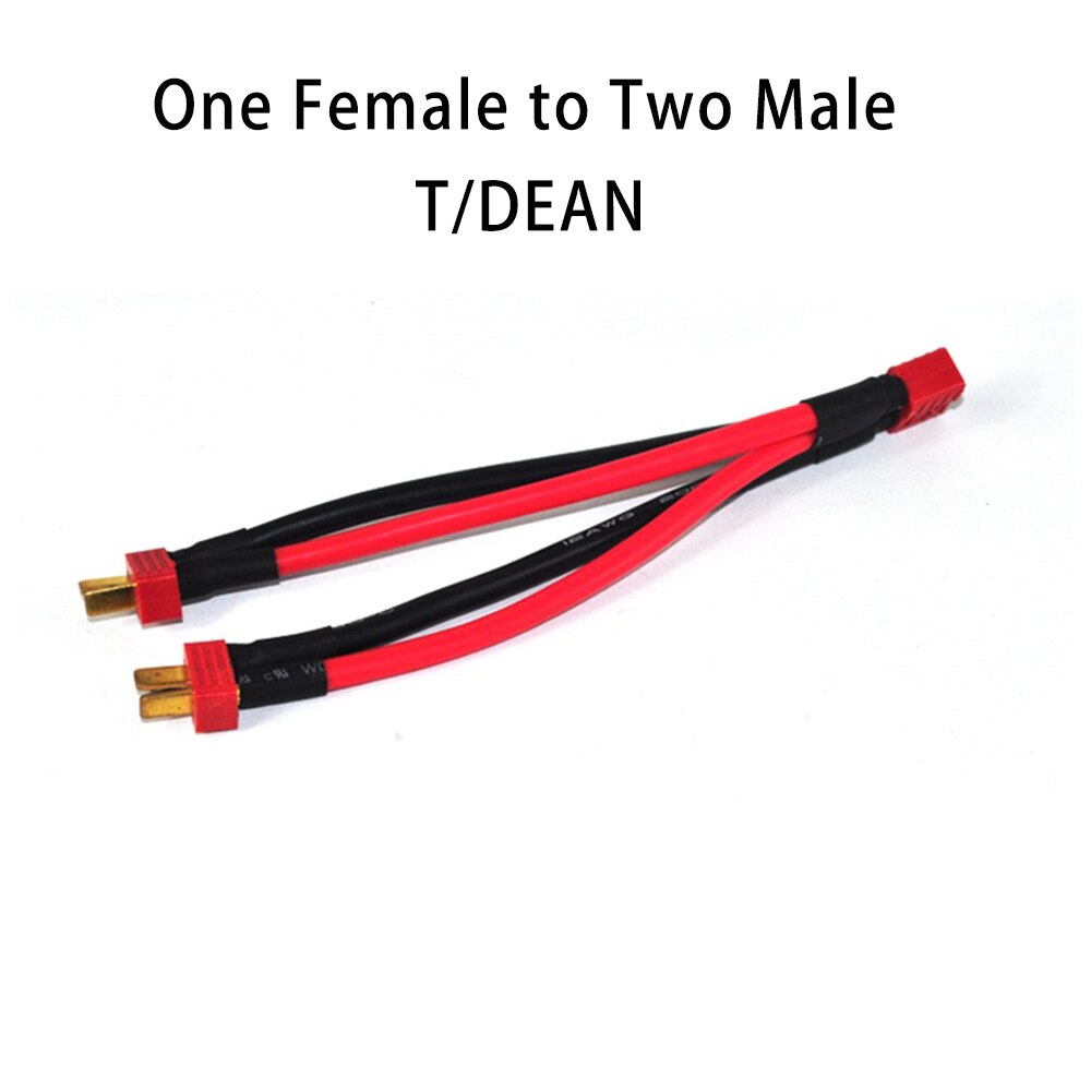 Amass T XT60 Tamiya TRX XT90 EC3 EC5 plug Parallel Series One female to 2 male leads 12awg silicone wire Deans For Lipo Battery