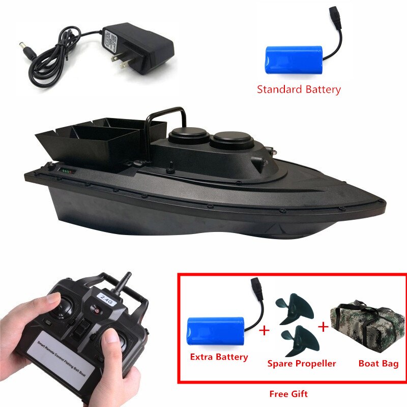 Double Hopper Night Light RC Fishing Gear Boat 1.5kg Loading 500M Remote Control Bait Boat Nesting Device RC Fishing Bait Ship