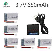 5pcs 3.7V 650mAh Drone Rechargeable Li-polymer Battery 802540 + USB Charger set For SYMA X5C X5C-1 X5 H5C Quadcopter