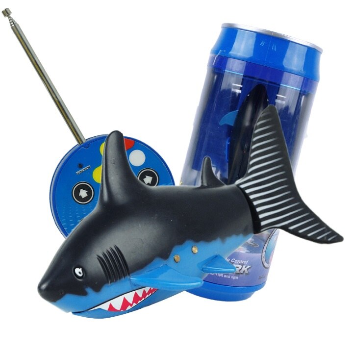 Mini Coke Can RC Boat Shark Shape Boat RC Toy 3CH 27/40Mhz Radio Electronic Remote Control Toys for Children Kids Christmas Gift