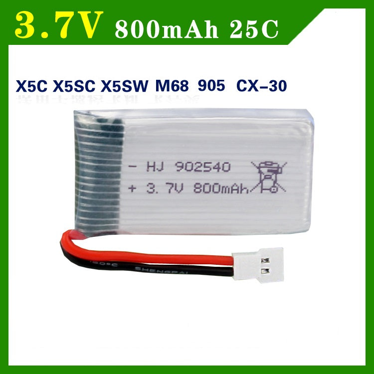1pcs 3.7V 800mAh 902540 Battry For Syma X5C X5SC X5SW M68 X5HC X5HW X400 X800 four-axis Model aircraft 3.7V 800mah Lipo battery