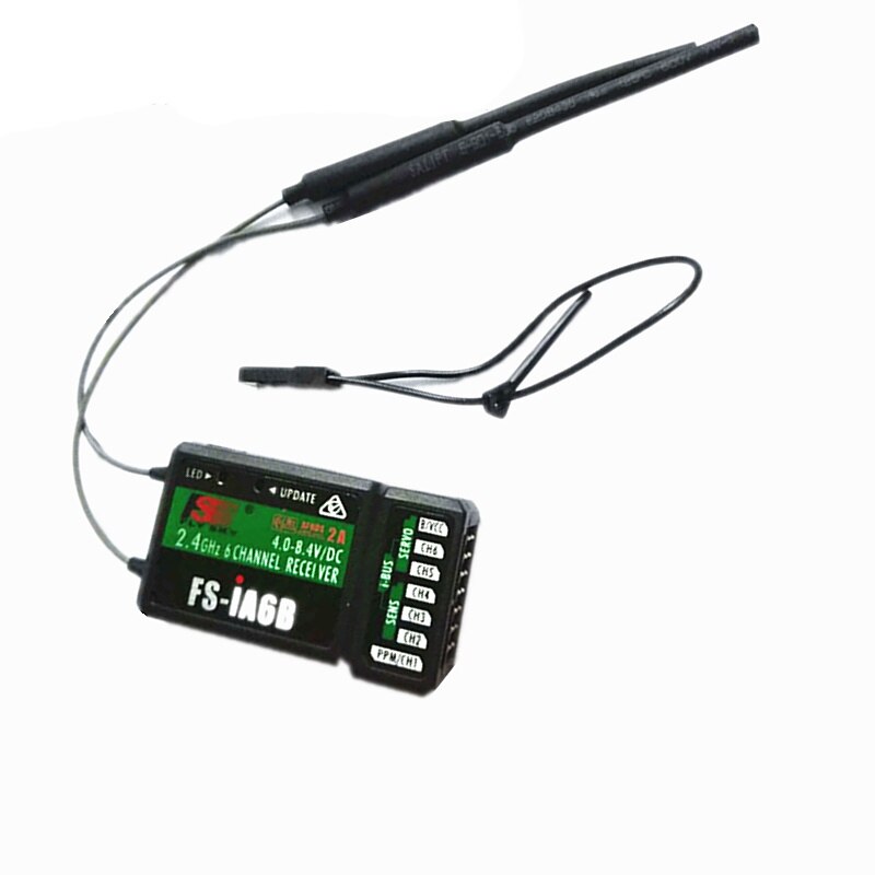 Original Flysky ia6b ia6 ia10b FS-IA6/FS-IA6B/FS-IA10B 6CH 2,4G antena Dual RC receptor para Flysky FS-I6 FSI6 FS-i6 fs-ia10b