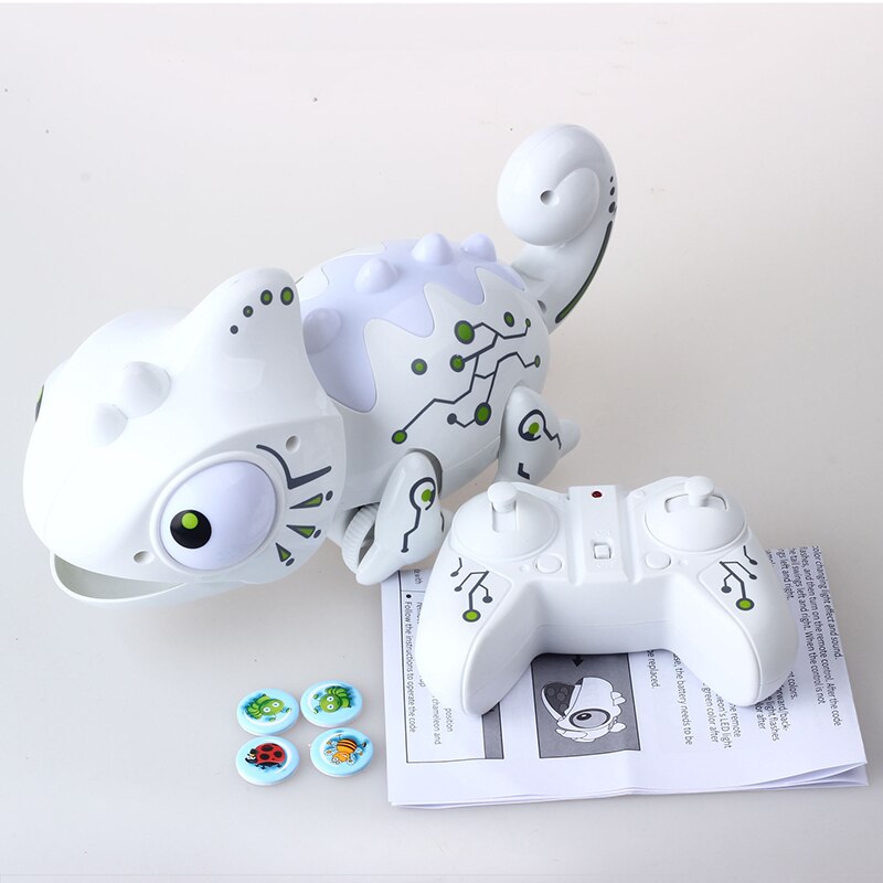 RC Robot Dinosaur Chameleon Pet dragon With Changeable Light Remote Control Electronic Model Animal Funny Gift Toys For Children