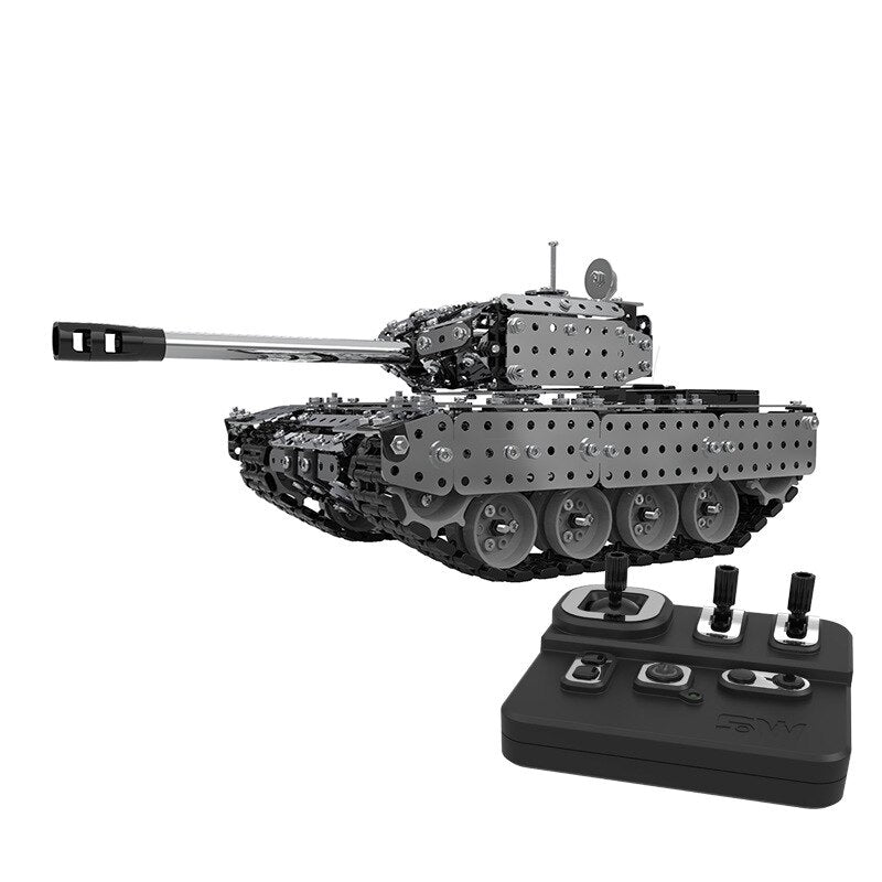 New RC Stainless Steel Assembly Remote Control Tank Kit RC Military Tank Set Bricks Compatible With Model Building Blocks
