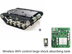 15KG Load Large Metal Smart Shock-Absorbing RC Robot Tank Chassis + Wireless WiFi/ Bluetooth/ Handle Control Kit DIY For Arduino