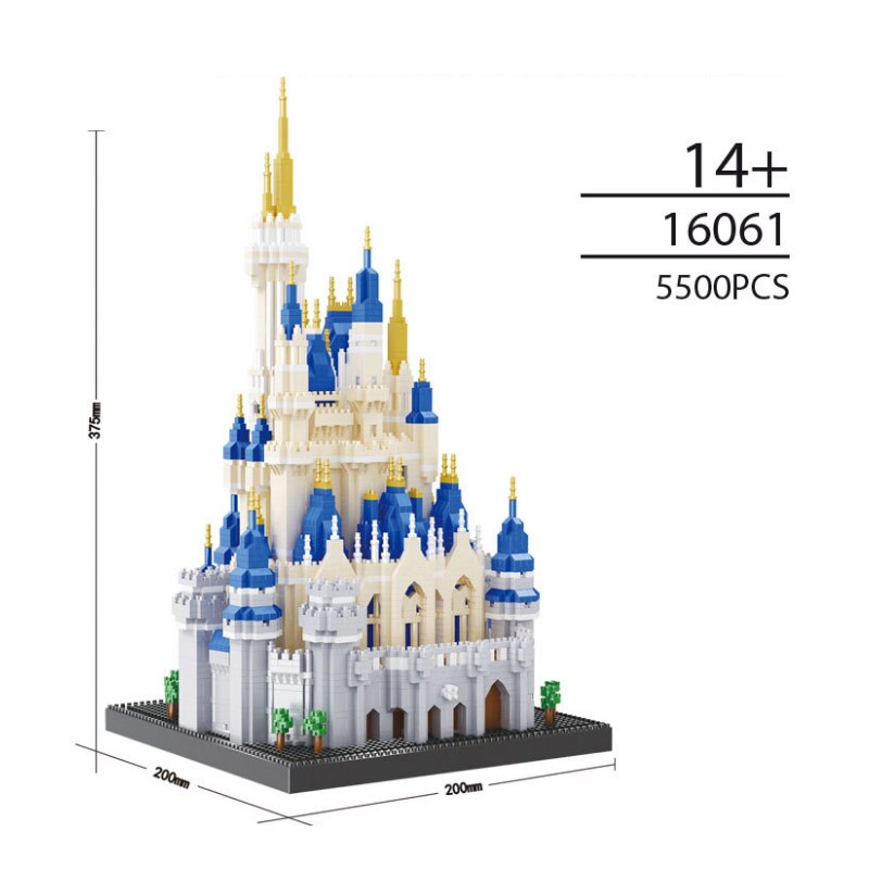 5500pcs 16061 Castle Diamond Small Building Blocks Assembling Bricks Toy Big Size Castle Model Kits Toys for Children Gift