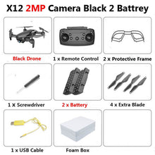 X12 WiFi FPV Mini Foldable Drone Camera 0.3MP 2MP HD Optical Flow Aerial Video Profissional RC Quadcopter Helicopter Toys SG106