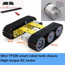 Unassembled Smart Crawler Robot Education Mini TP100 Metal Rc Tank Chassis Kit High Torque 33GB-520 DC Motor DIY For Arduino