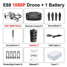 E68 drone HD wide angle 4K WIFI 1080P FPV drone video live recording Quadcopter height to maintain drone cameraVS e58 drone