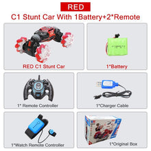4WD RC Stunt Car Watch Control Gesture Induction Deformable Electric RC Drift Car Transformer Car Toys for Kids with LED Light