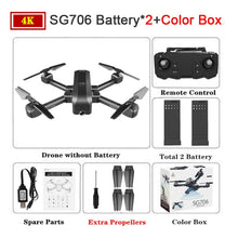 SG706 drone 4K WiFi 1080p dual camera quadcopter optical flow stability height RC helicopter RC toy drone with camera VS XS812