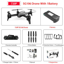 SG106 WiFi FPV RC Drone with 720P or 1080P or 4K HD Dual Camera Optical Flow Aerial Video RC Quadcopter for Toys Kid RC Dron
