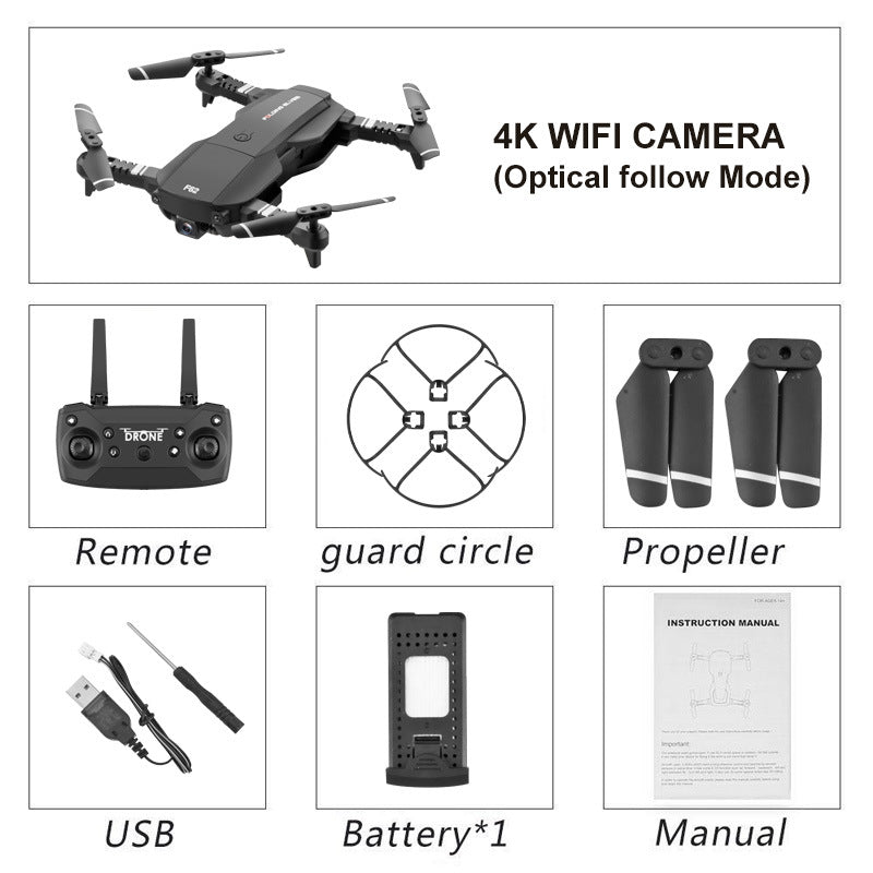 Drone 4K RC Quadcopter With Camera Foldable FPV Wifi Wide Angle High Hold RC Helicopter Selfie Drone Kid's Toys