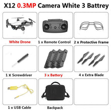 X12 WiFi FPV Mini Foldable Drone Camera 0.3MP 2MP HD Optical Flow Aerial Video Profissional RC Quadcopter Helicopter Toys SG106