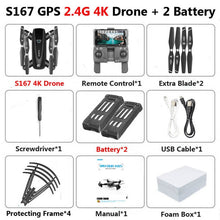 S167 GPS Drone With Camera 5G RC Quadcopter Drone 4K WIFI FPV Foldable Off-Point Flying Gesture Photos Video Helicopter Toy