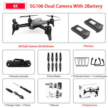 SG106 WiFi FPV RC Drone with 720P or 1080P or 4K HD Dual Camera Optical Flow Aerial Video RC Quadcopter for Toys Kid RC Dron