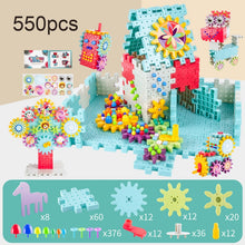 Kids 3D Gears Block DIY Toy Mushroom Nail Plastic Educational Toys Assembly Building Blocks Kit Bricks Toys For Boys Girls