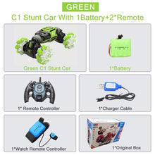 4WD RC Stunt Car Watch Control Gesture Induction Deformable Electric RC Drift Car Transformer Car Toys for Kids with LED Light