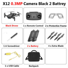 X12 WiFi FPV Mini Foldable Drone Camera 0.3MP 2MP HD Optical Flow Aerial Video Profissional RC Quadcopter Helicopter Toys SG106