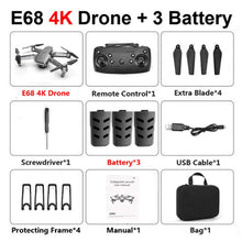 E68 drone HD wide angle 4K WIFI 1080P FPV drone video live recording Quadcopter height to maintain drone cameraVS e58 drone