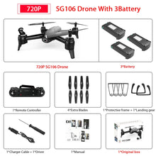 SG106 WiFi FPV RC Drone with 720P or 1080P or 4K HD Dual Camera Optical Flow Aerial Video RC Quadcopter for Toys Kid RC Dron