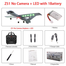 RC Airplane Plane Z51 with 2MP HD Camera or No Camera 20 Minutes Fligt Time Gliders With LED Hand Throwing Wingspan Foam Plane