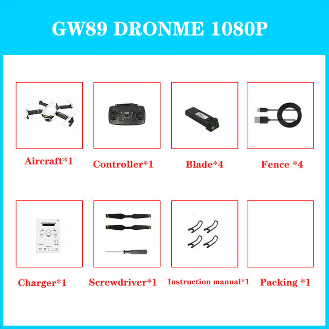 Global Drone GW89 Quadrocopter with Camera HD 1080P Helicopter RTF Folding RC Drone X Pro WIFI FPV Dron VS M69 E58 E520 SG106