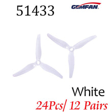 24pcs/ 12 pairs Gemfan 51433 5inch 3 blade/ tri-blade Propeller Props CW CCW Compatible T-motor for FPV Racing Drone