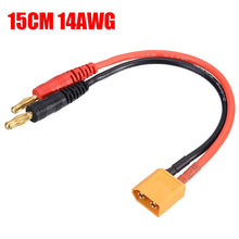 1pcs XT60 Male to 4mm Plug Connectors Line 12AWG/14AWG Charging Cable 15cm/30cm Lithium Battery Balance Charging Adapter Line
