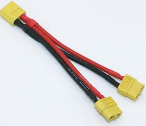 1pcs Xt60 Parallel Battery Connector Cable Dual Extension Y Splitter Silicone Wire