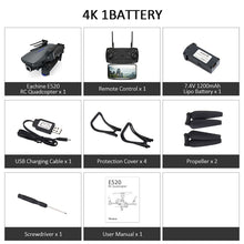 Eachine E520 WIFI FPV Drone 4K/1080P HD Wide Angle Camera Altitude Hold Foldable Aerial Video Quadcopter Aircraft Upgraded E58