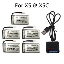 Second version Limskey 1400mAh 3.7V LiPo Battery for SYMA X5SC X5SW X5HW X5HC X5UW battery with Charger RC Drone 3.7 V 1400 mah