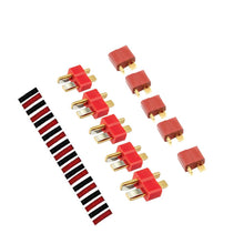 2/5/10 Pairs Red Black Ultra T-Plug Connectors Deans Style Male and Female with heat Shrink Tubing For RC charger LiPo Battery