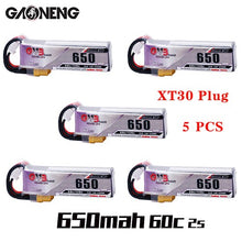 5PCS Lipo Battery Gaoneng GNB HV 650mAh 60C 1s 2s 3s 4s HV With PH2.0 XT30 Plug For Emax Tinyhawk Kingkong LDARC TINY